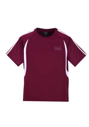 St Teresa's PE Tee Maroon/White